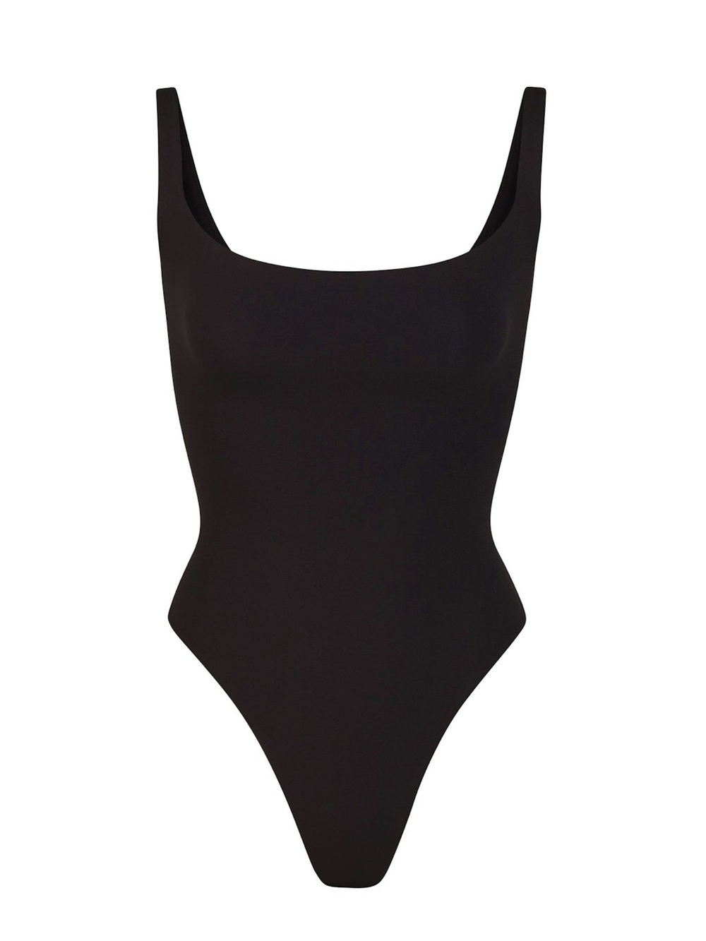 NEW SKIMS Black Square Neck Bodysuit, size S